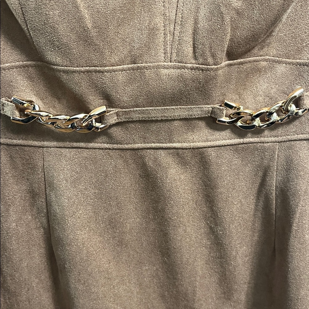 Tahari ASL Brown Mini Dress with Chain Detail Sz 6 nwt women’s dress #901 - Picture 4 of 10